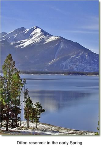 Dillon reservoir in the early spring.