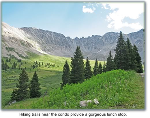 Hiking trails near the condo provide a gorgeous lunch stop.